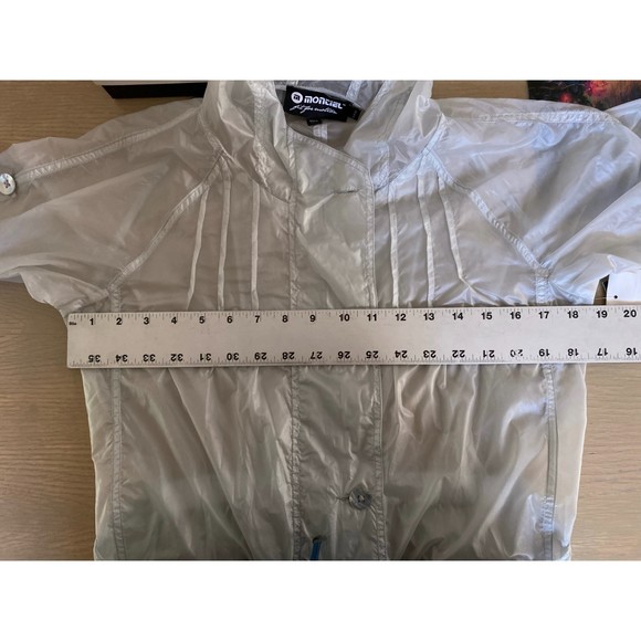 NWT Montiel Clear Effortless Hoodie Zip Front Trench Size S Flawed - Picture 7 of 14